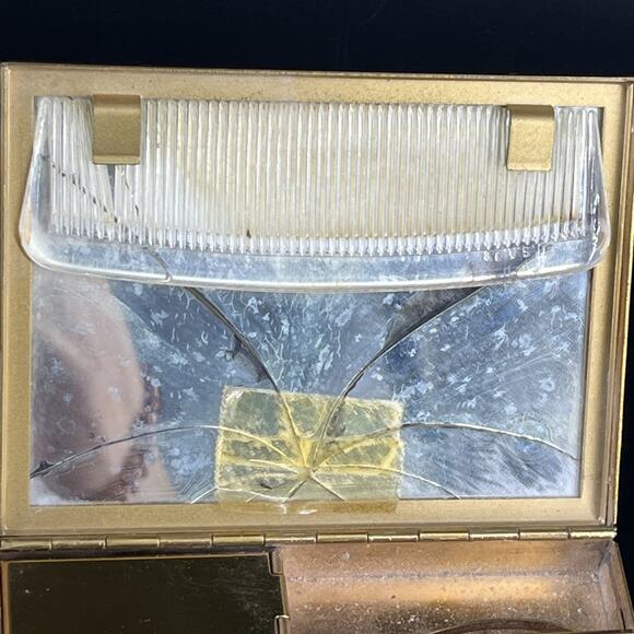 Volupte Vintage Gold Tone Swinglok Carry All Cigarette & Compact USA READ - Picture 6 of 16